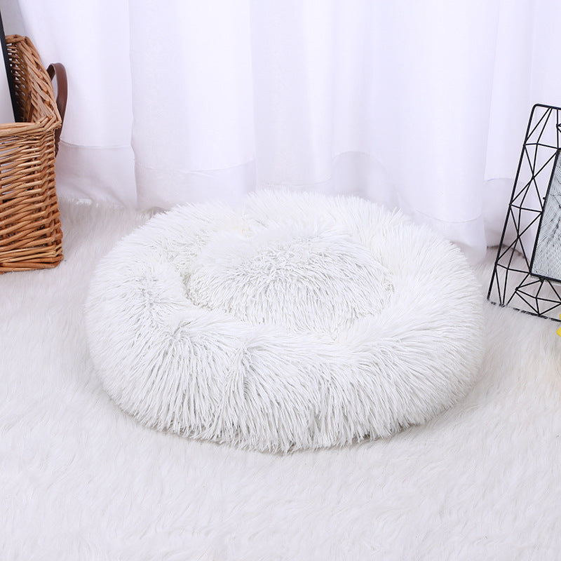 Pet Litter Thickened Round Plush Cat Litter In Autumn And Winter Warm Litter Mat Supplies