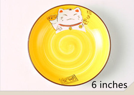 Japanese Style Cartoon Lucky Cat Ceramic Bowl