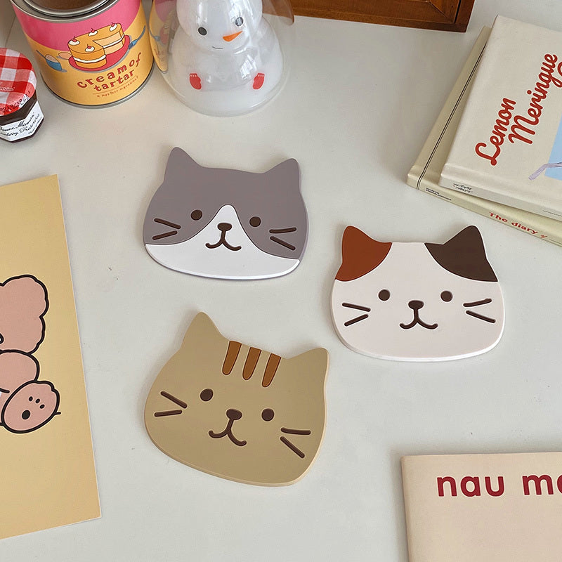 Cute Cat Silicone Coaster Water Coaster