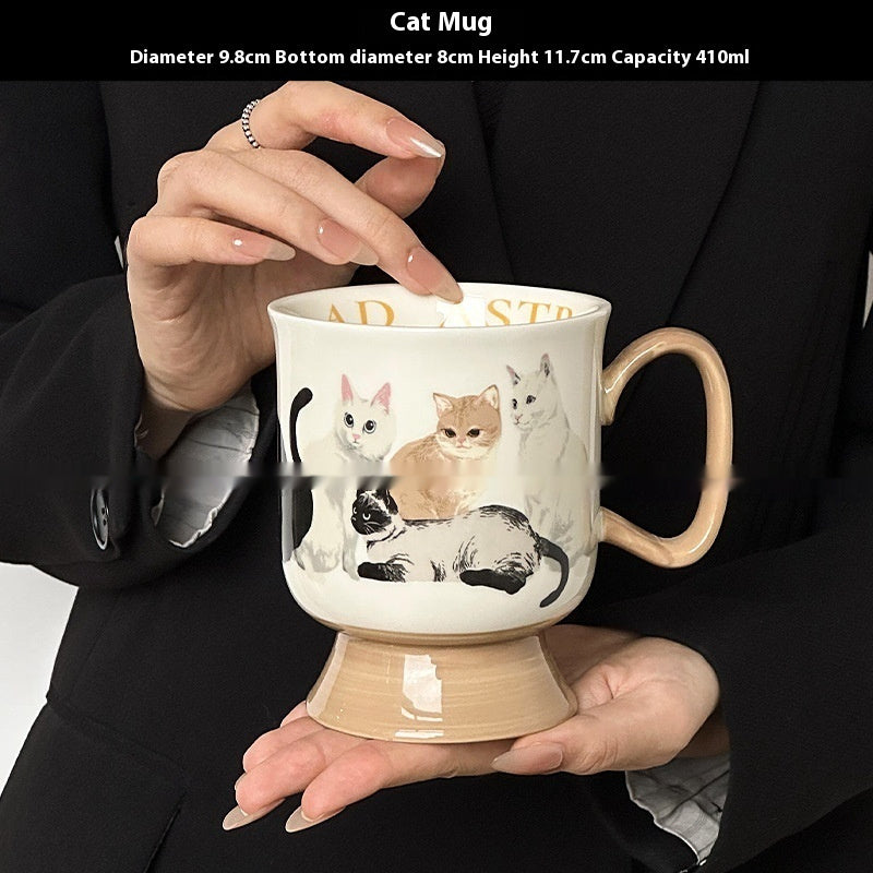 Cute Large Capacity Cat Ceramic Water Cup