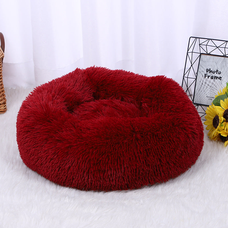 Pet Litter Thickened Round Plush Cat Litter In Autumn And Winter Warm Litter Mat Supplies