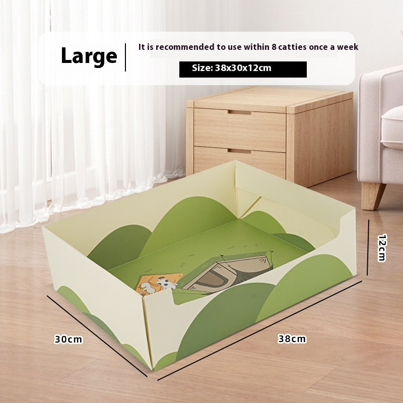 Portable Folding Semi-open Thickened Disposable Litter Box