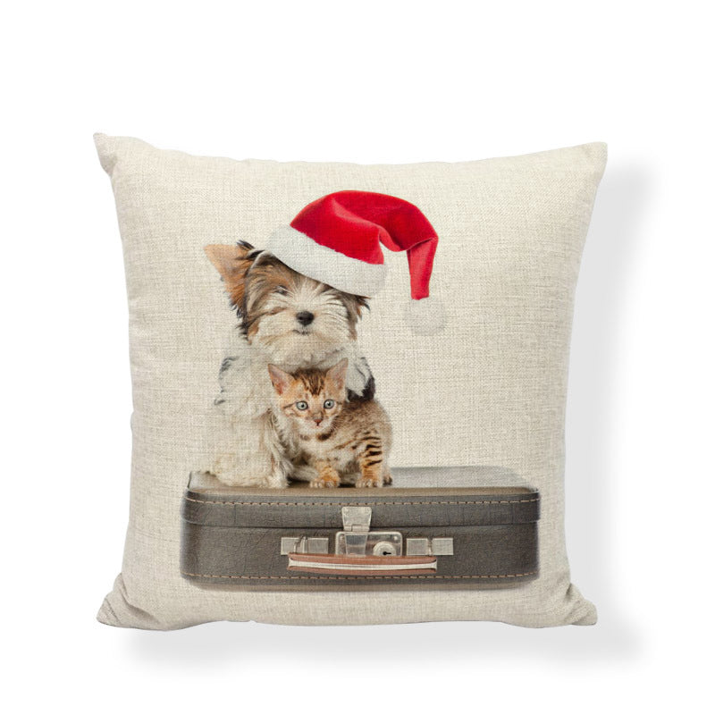 Linen Dog Cat Play Pillow Cover