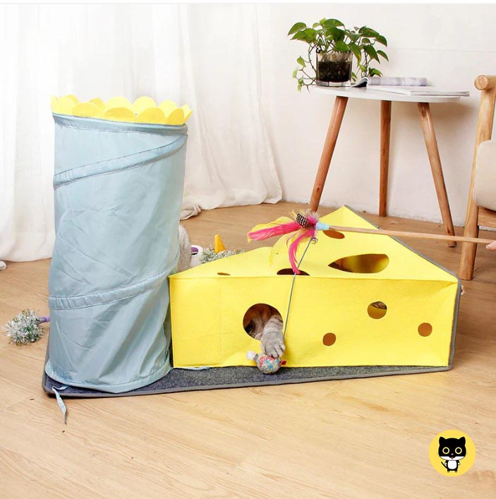 Cat Supplies Cheese Folding Tunnel Nest