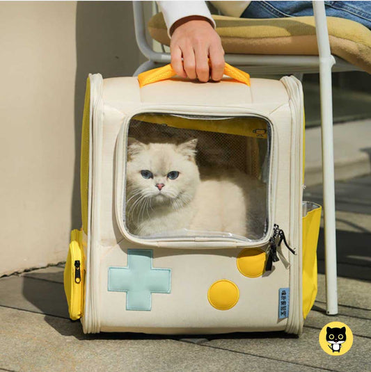 Game Console Retro Style Pet Cat Bag Portable Out Backpack Foldable Large Capacity Dogs And Cats Travel Nest