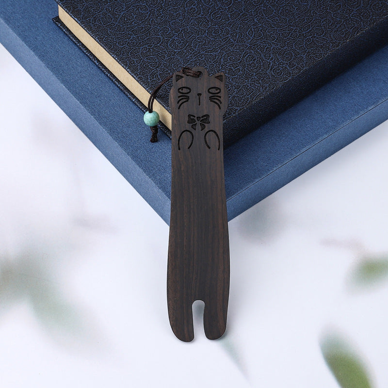 New Cute Cat Sandalwood Bookmark