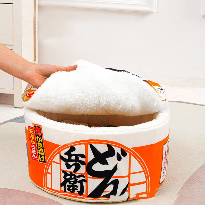 Japanese Round Cat Litter Creative Closed Instant Noodles