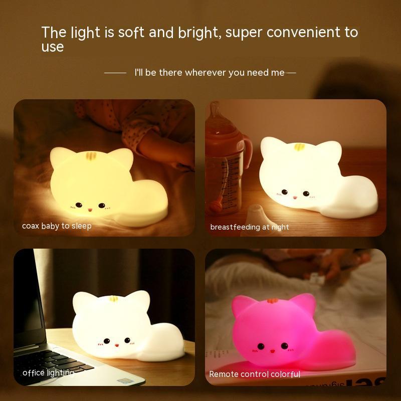 Cute Cat Silicone Lamp For Children