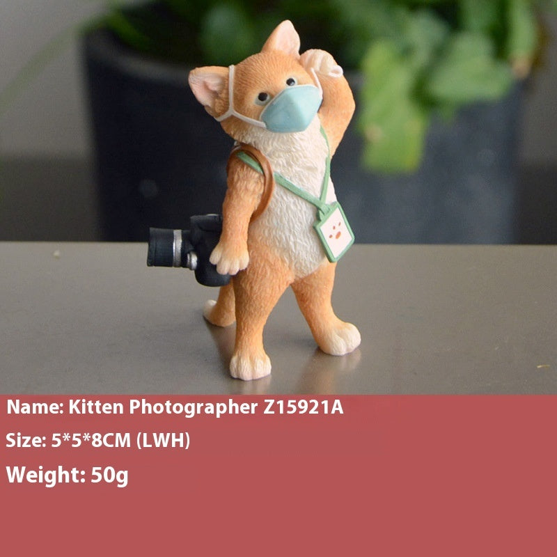 Creative Cat Cute Resin Simulation Animal Hand Office