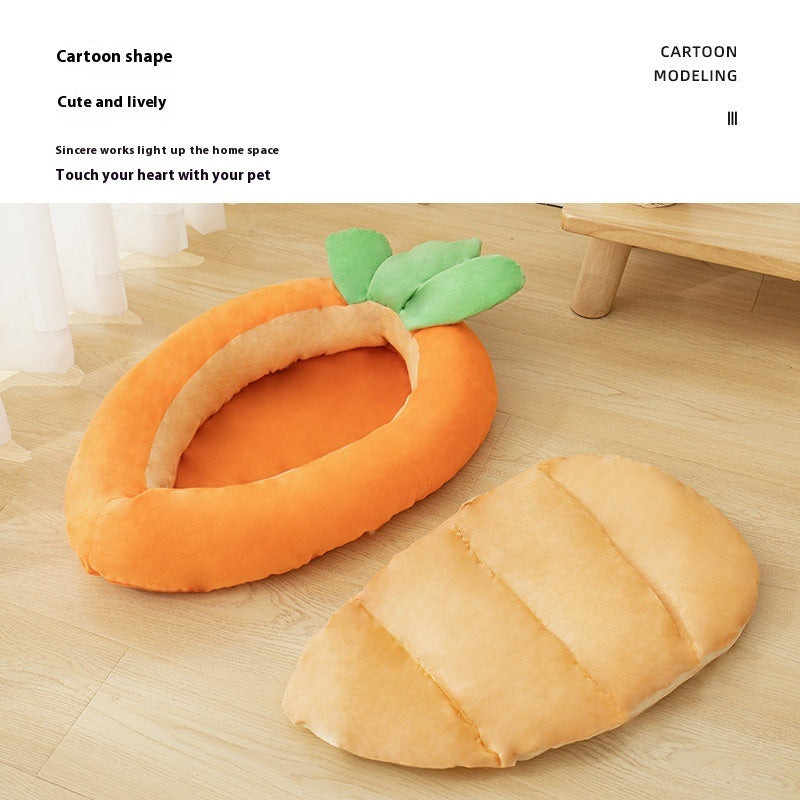 Creative Cartoon Carrot Double-sided Removable Washable Cat Litter