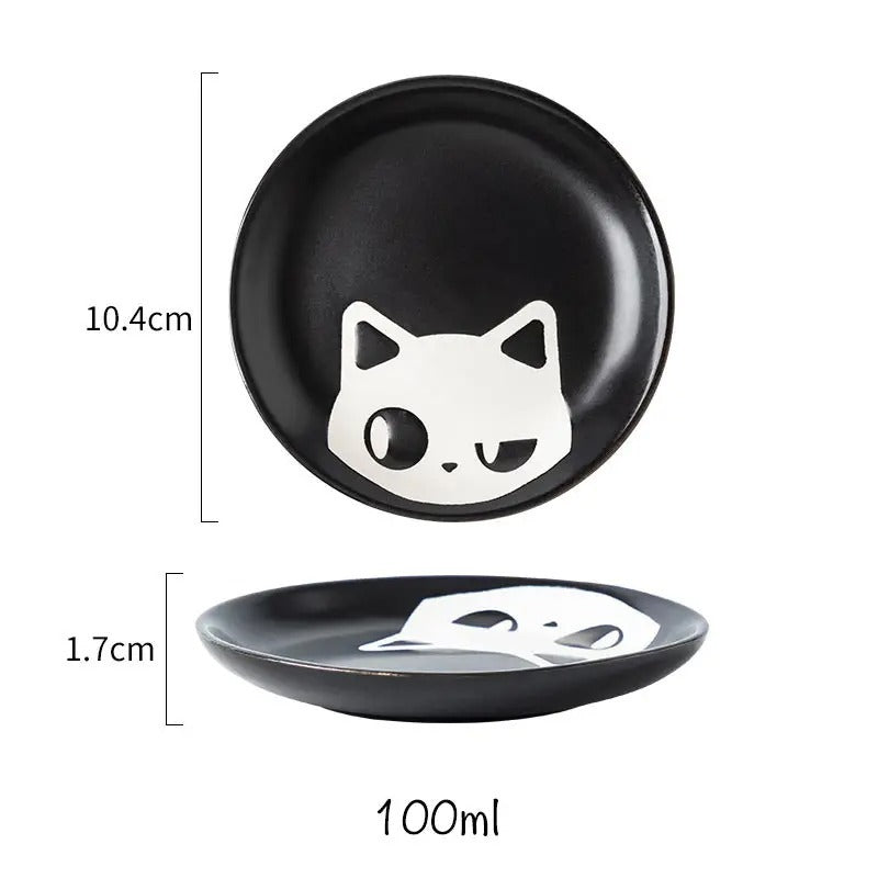 Japanese Household Cartoon Cat Ceramic Plate