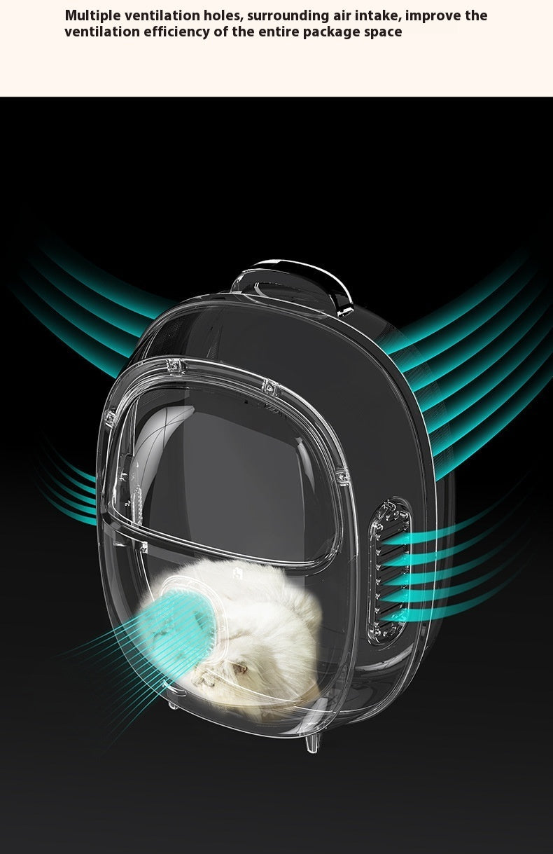 Blowing System Pet Backpack Half Window Constant Temperature Heating Portable Cat Backpack Astronaut Bag