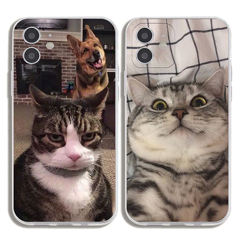 Painted Cat Transparent TPU Soft Shell Phone Case