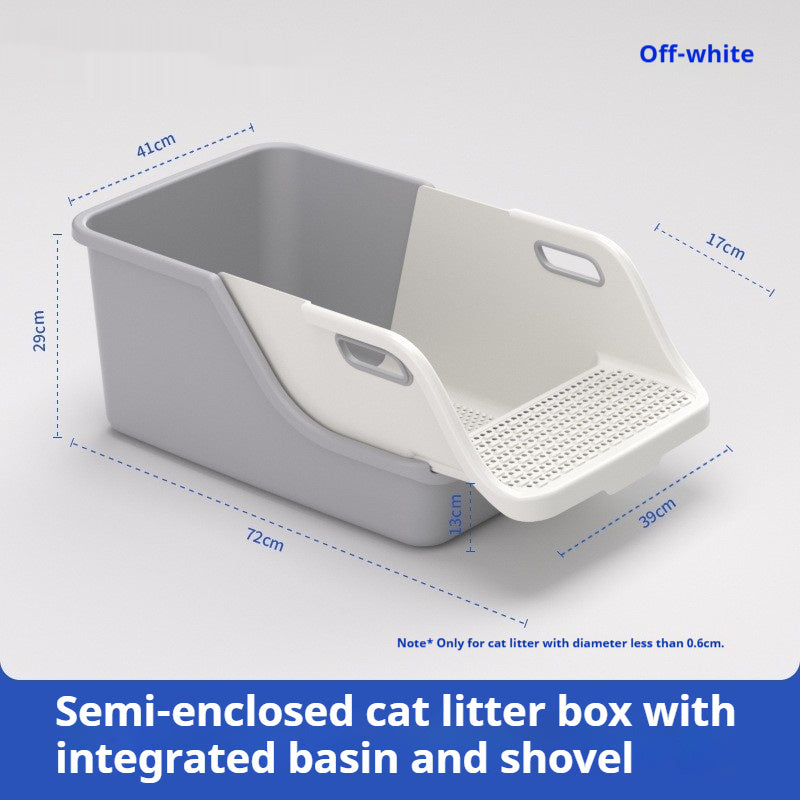 Semi Enclosed Integrated High Splash Proof Cat Litter Box