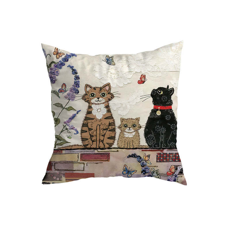 Home Fashion Minimalist Cat Print Pillowcase