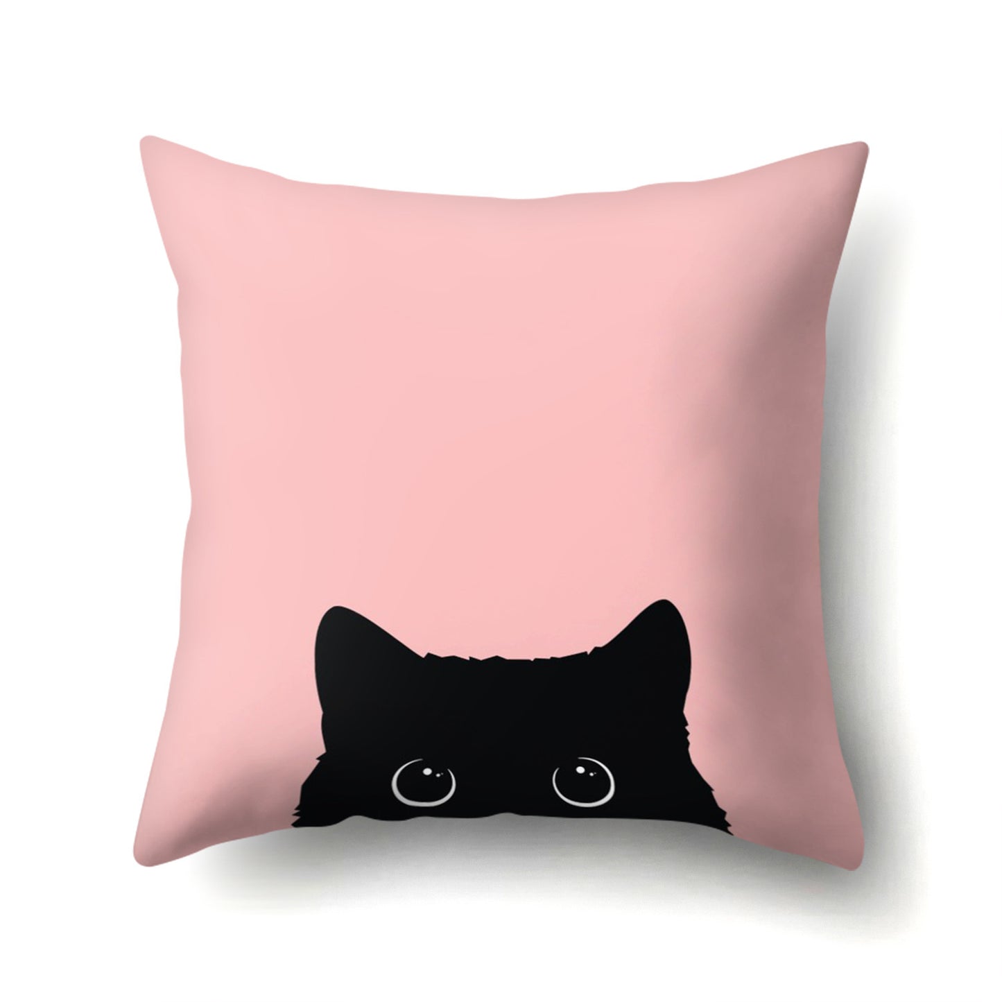 Printed Cute Animal Cat Polyester Pillowcase