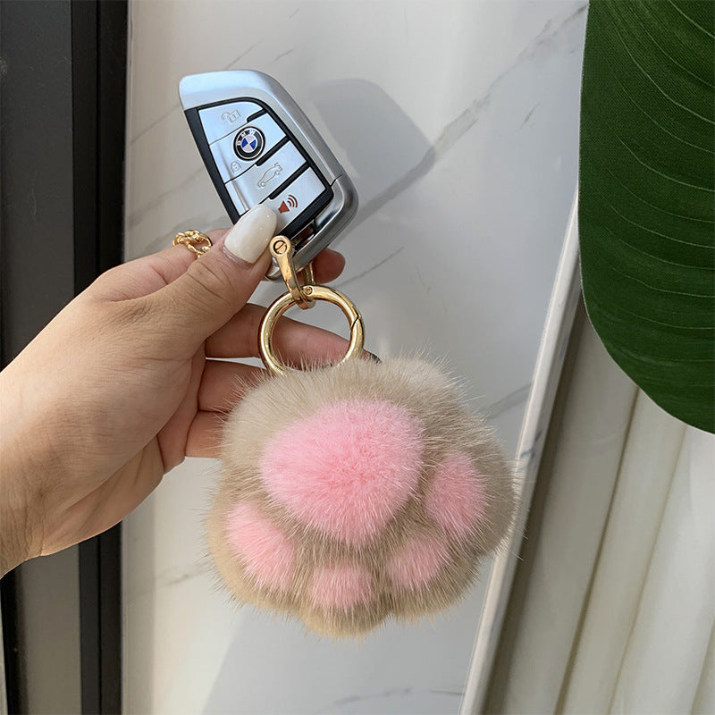 Cat Claw Mink Fur Imitation Fur Hanging Ornament Key Chain