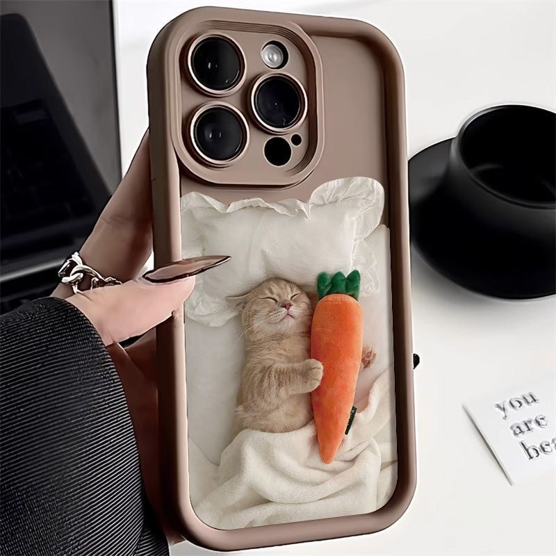 Cartoon Doll All-inclusive Sleeping Cat Phone Case