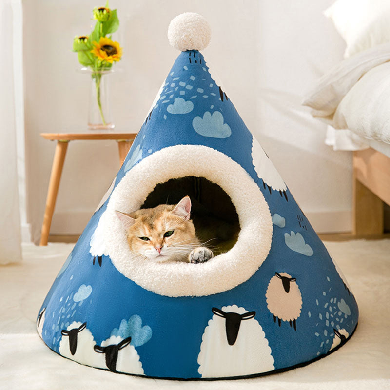 Triangle Yurt House Cat Litter For Cats Enclosed Pet Litter