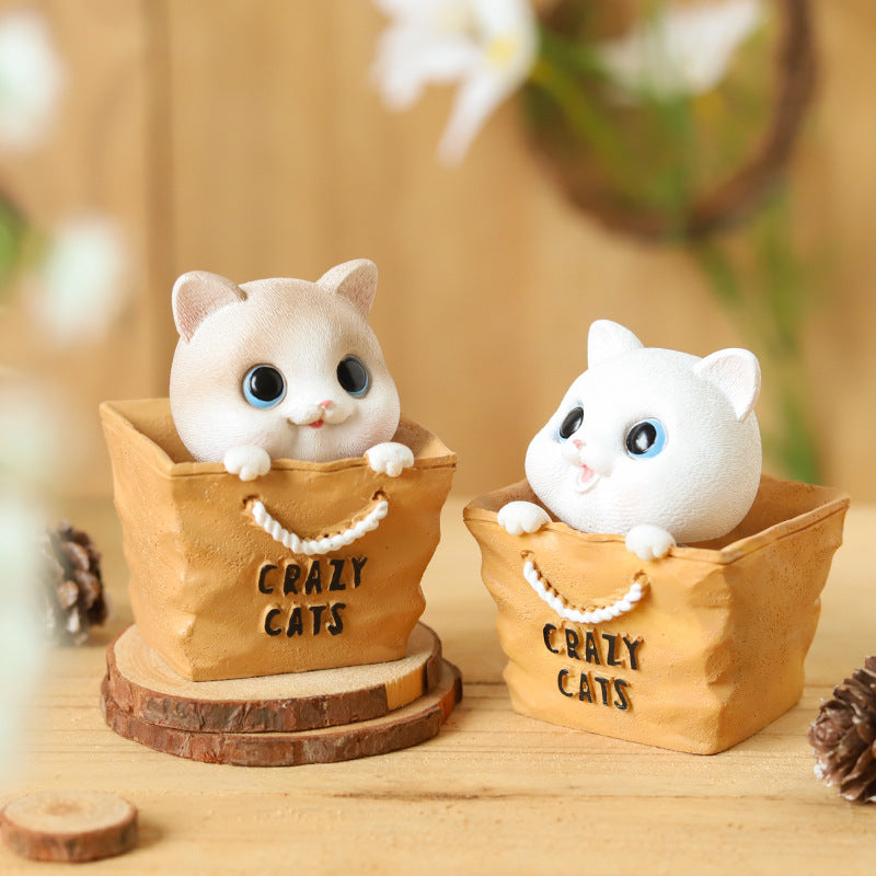 Creative Desktop Interior Decorations Resin Cat Ornaments