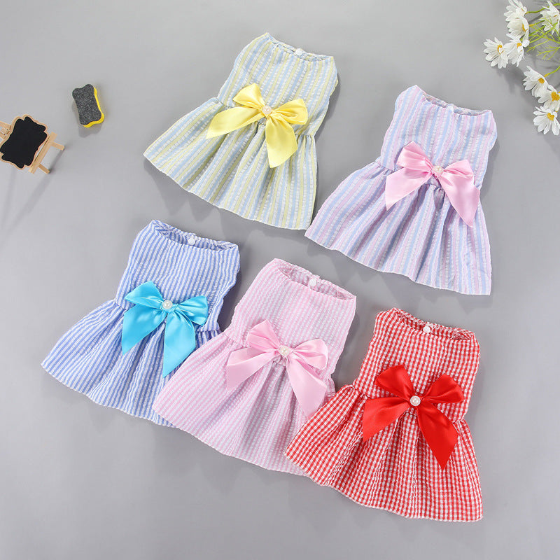 Teddy Pomeranian Bichon Pet Supplies Bow Skirt Cat Clothes