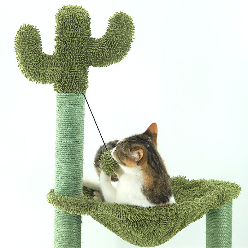 Sisal Cactus Cat Tree With Hammock Cat Climbing Frame