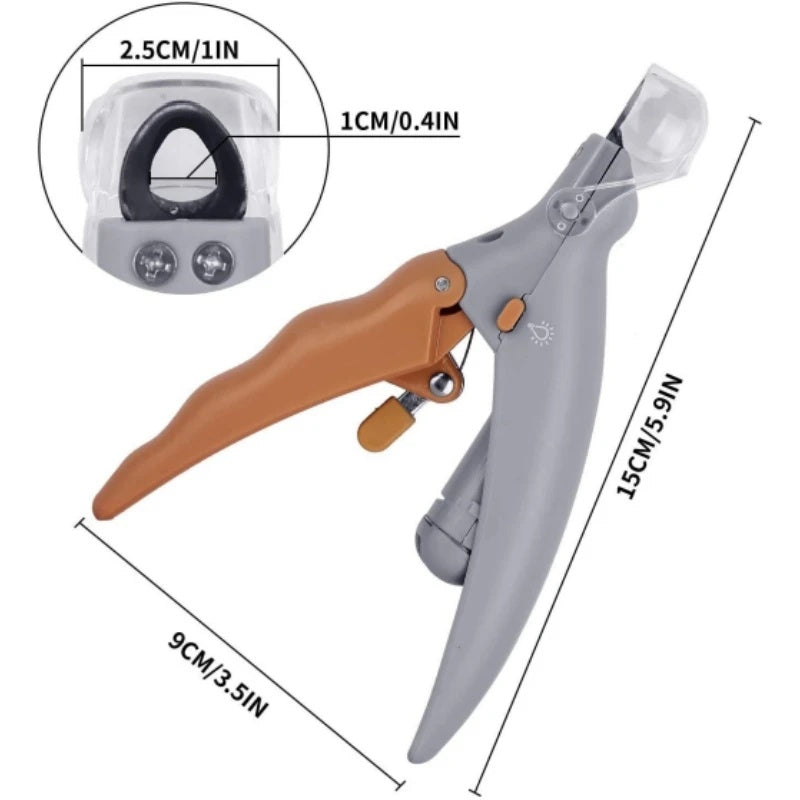 Dog Cat Pet Grooming Supplies Pet Nail Clipper LED Light Emitting Magnifiable Special Nail Clipper Multi Function Nail Trimmer