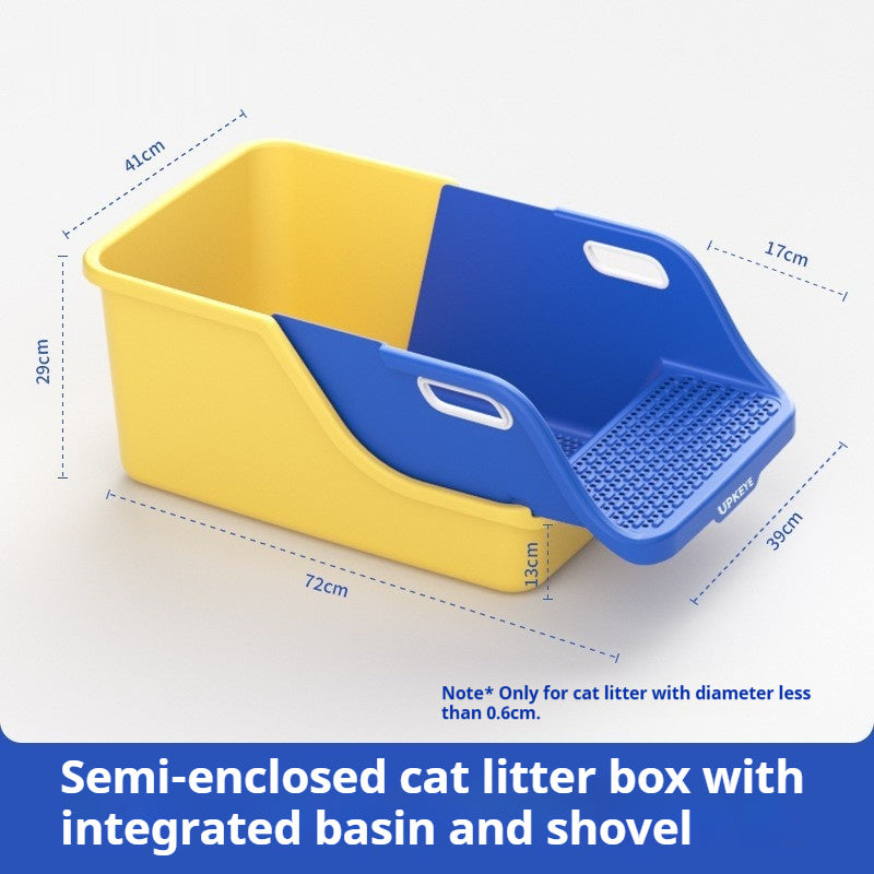 Semi Enclosed Integrated High Splash Proof Cat Litter Box