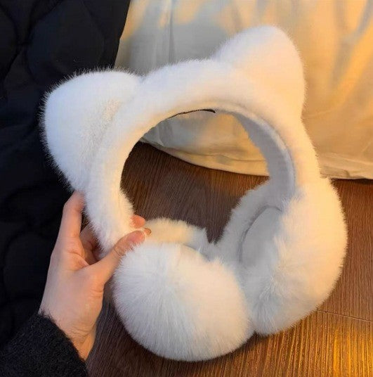 Cute Cat Ears Plush Earmuff Female Winter