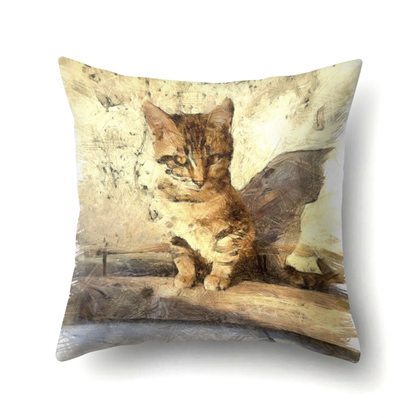 Printed Cute Animal Cat Polyester Pillowcase