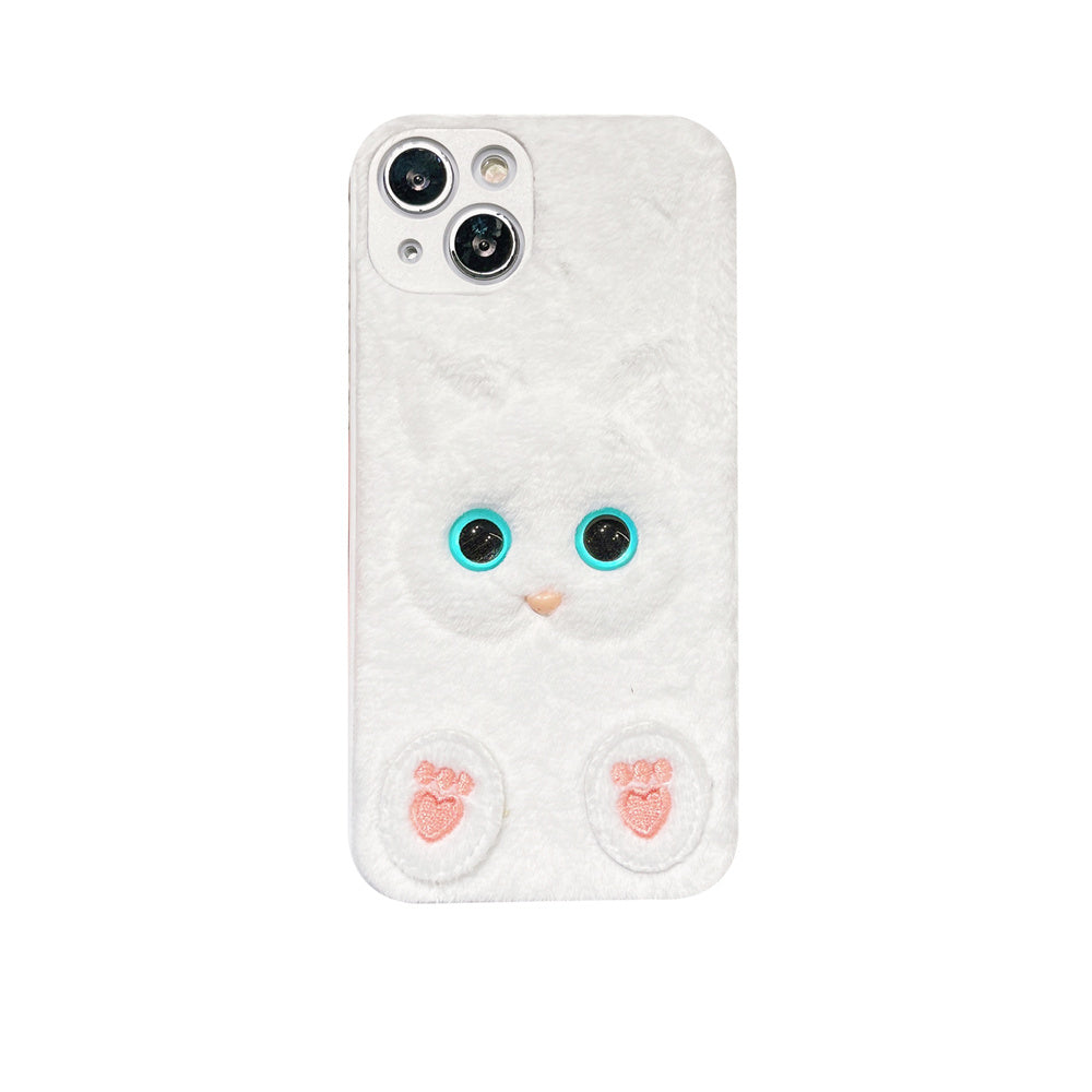 Plush Three-dimensional Cat Eyes Mobile Phone Case Anti-fall