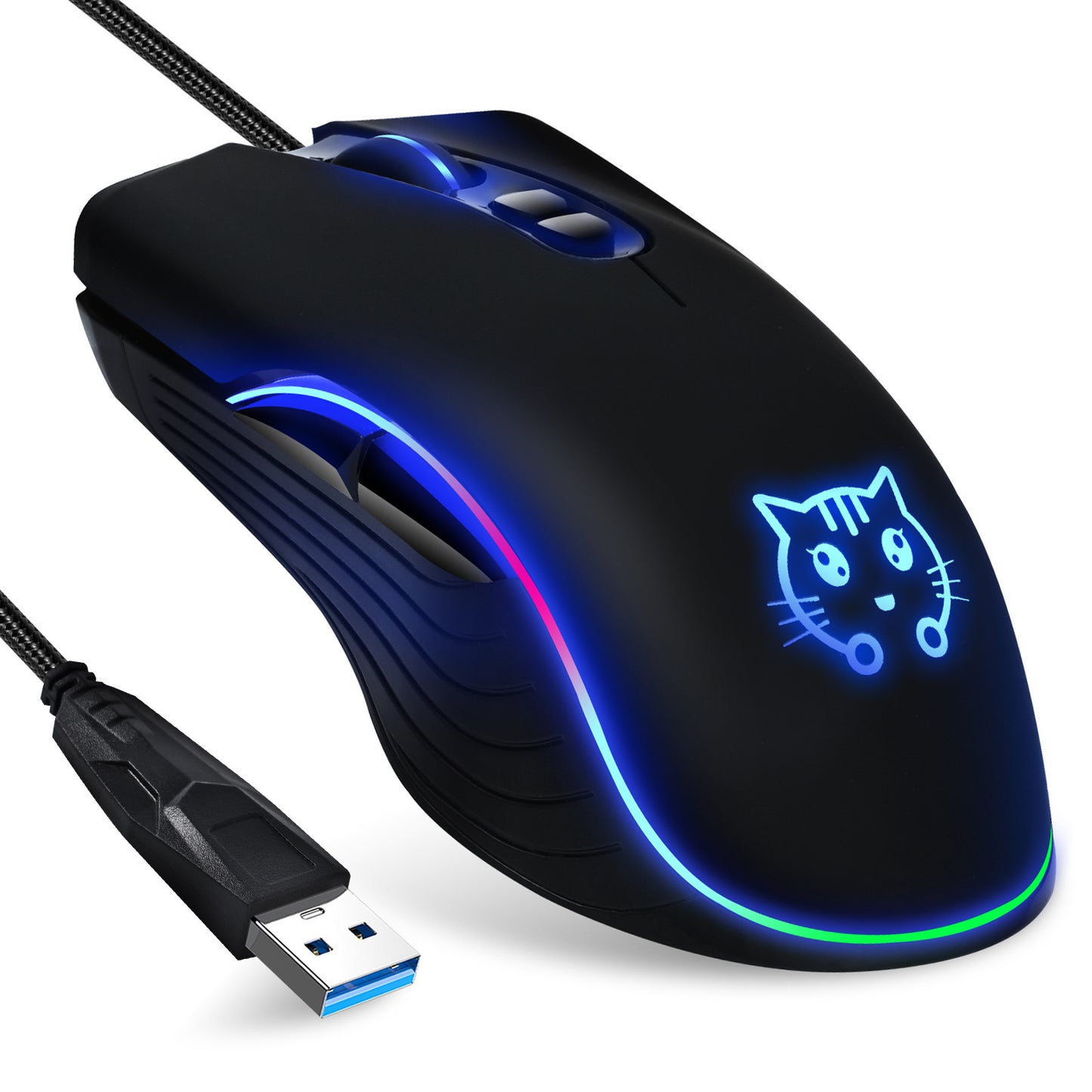 Cat Wired Gaming Electronic Sports Photoelectric Sliding Mouse