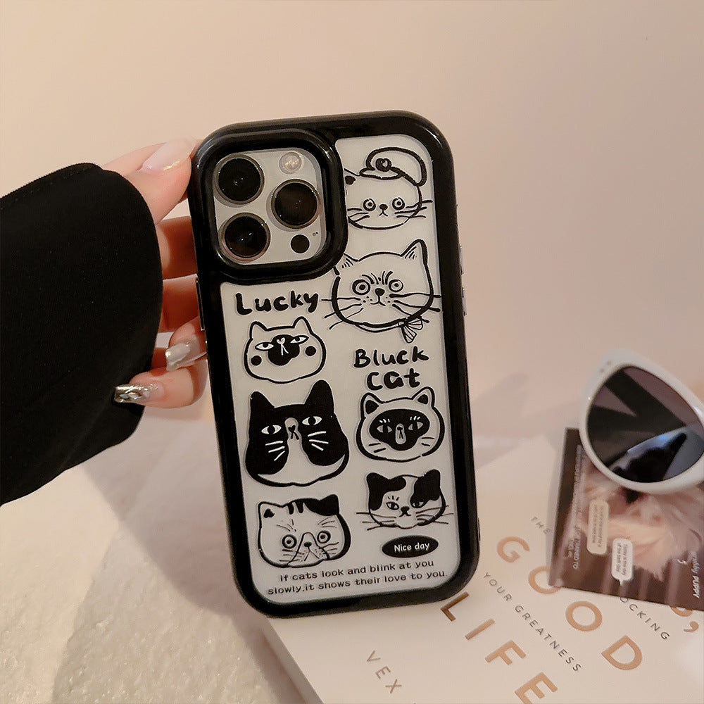 Cream Acrylic Cat Mood Phone Case