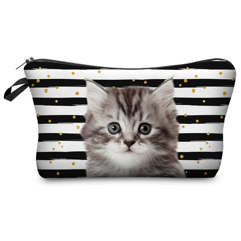 Cartoon Cute Cat Ear Print Cosmetic Bag