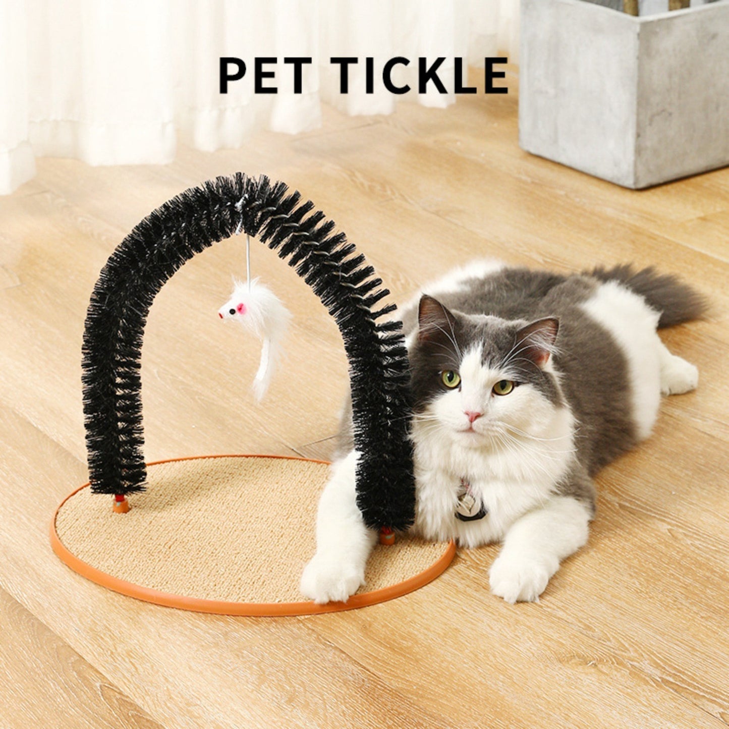 Cat Hair Rub And Anti-Itch Device Plastic Arch-Shaped Brush Cat Scratching Post Cat Toy Hair Grooming Self-Pleasure Little Mouse