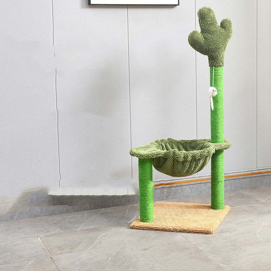 Sisal Cactus Cat Tree With Hammock Cat Climbing Frame