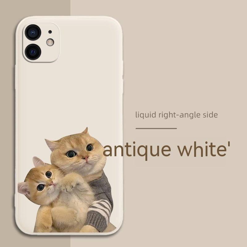 Cute Cat Phone Case Couple Love Silicone