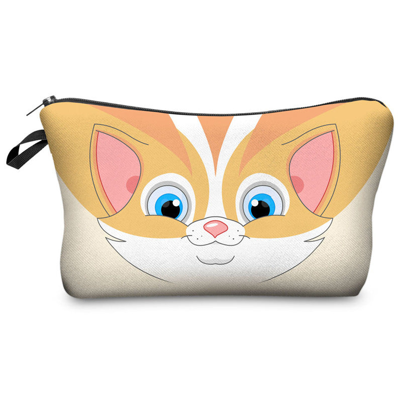 Cartoon Cute Cat Ear Print Cosmetic Bag