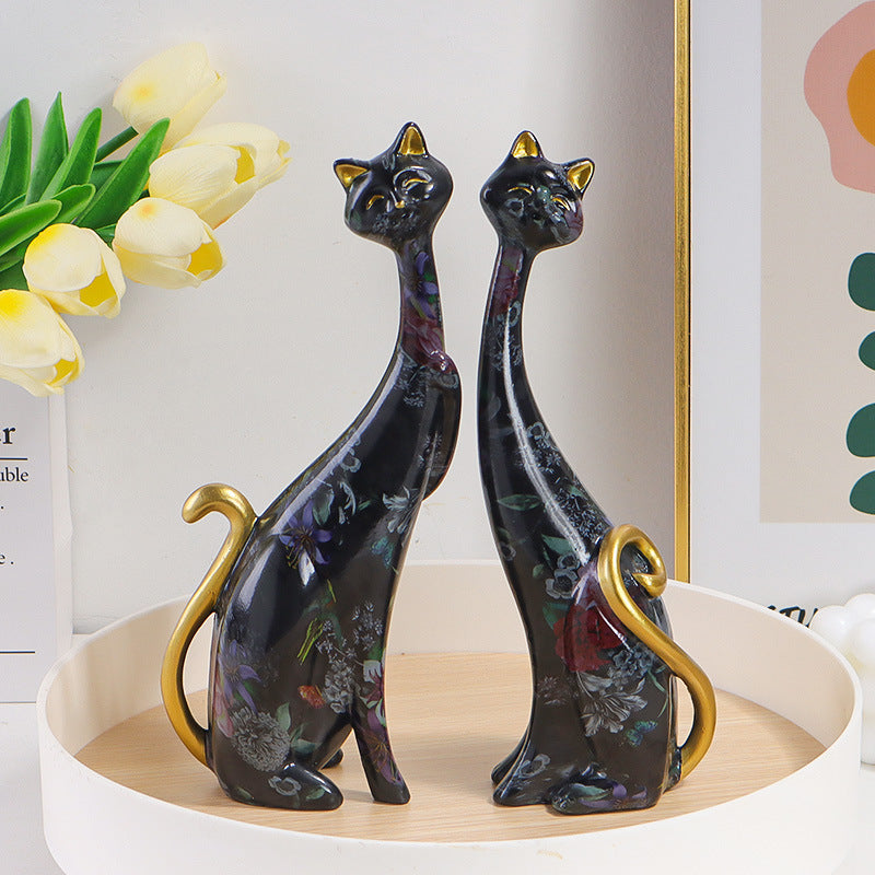 Stylish Desktop Porch Cat Ornaments