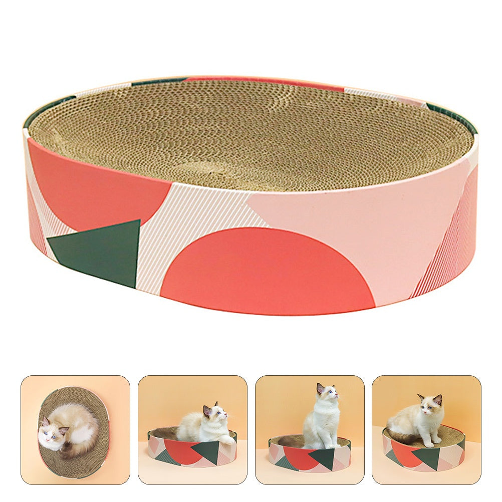 Oval Corrugated Cat Scratch Board Grinding Claw Toy