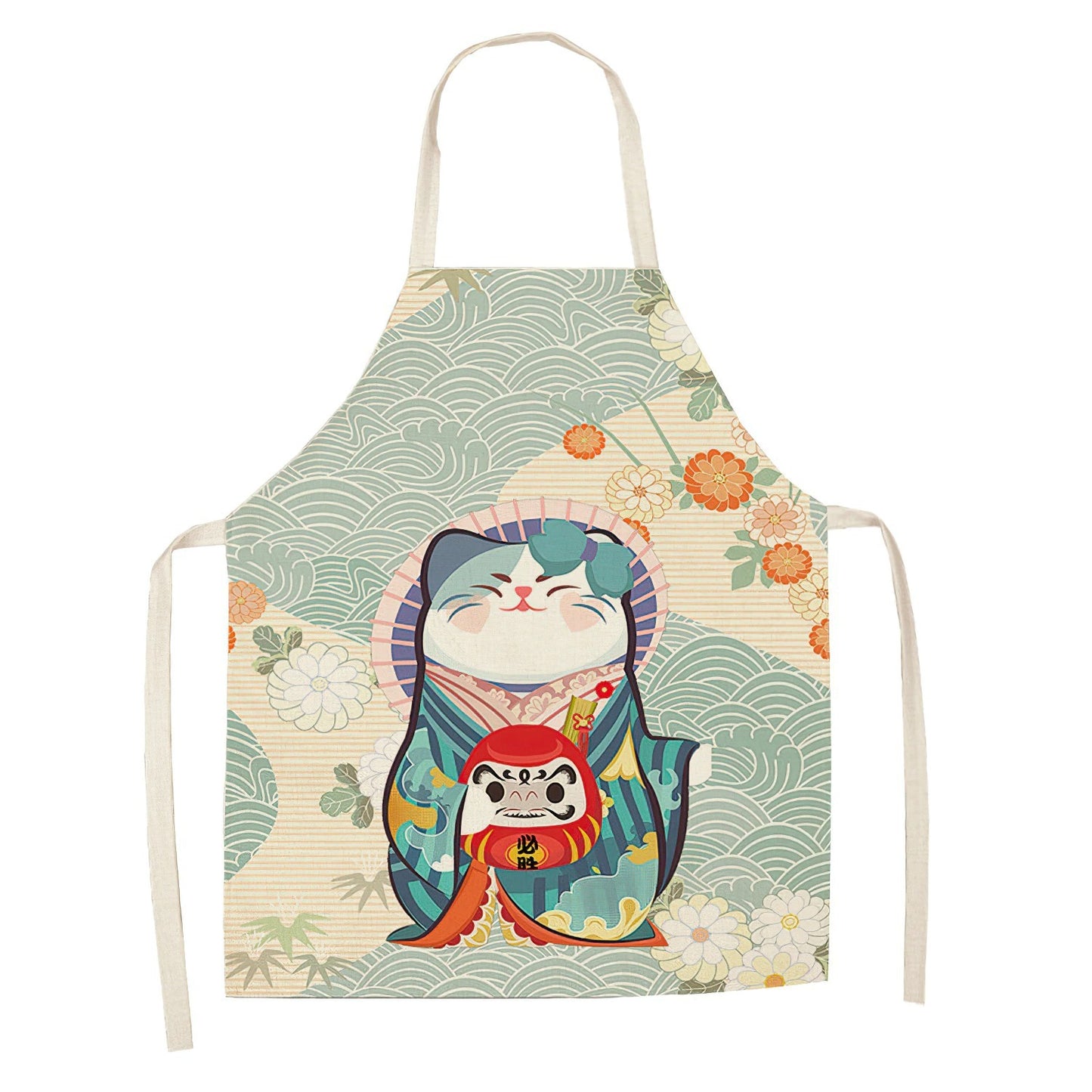 Cartoon Cat Digital Printing Sleeveless Apron