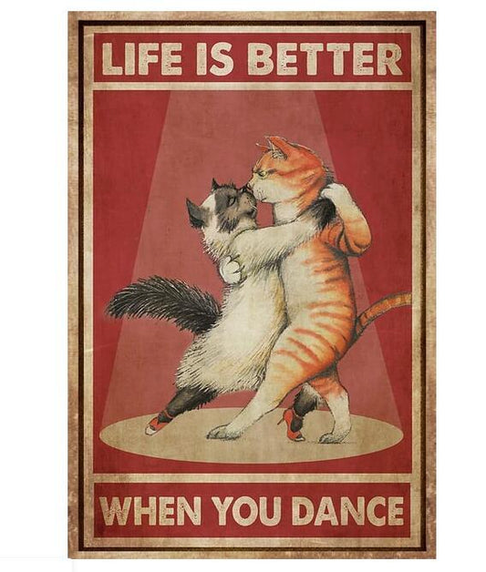 Pet Cat Vintage Irregular Wall Art Decorative Painting