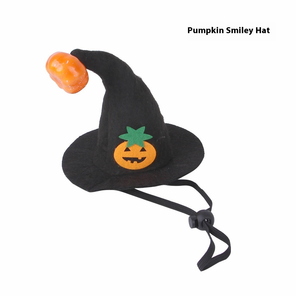 Pet Cat Halloween Hat Pumpkin Headgear