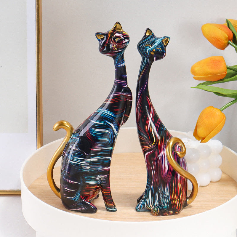 Stylish Desktop Porch Cat Ornaments