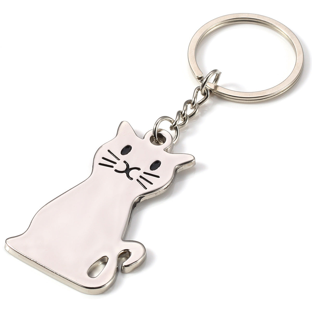 Glossy Pet Cat Kirsite Key Ring