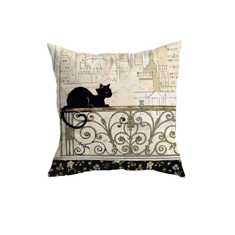 Home Fashion Minimalist Cat Print Pillowcase