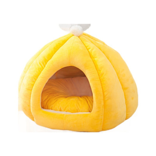 Cat Litter Winter Warm Closed Cat Litter Cute Pumpkin Kennel High Elastic PP Cotton Pet Cat Supplies