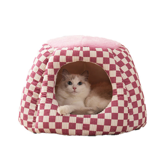 New Cat Litter Winter Warm Four Seasons Universal Closed Kennel Small Dog Internet Celebrity Cold Cat House Winter Thickened