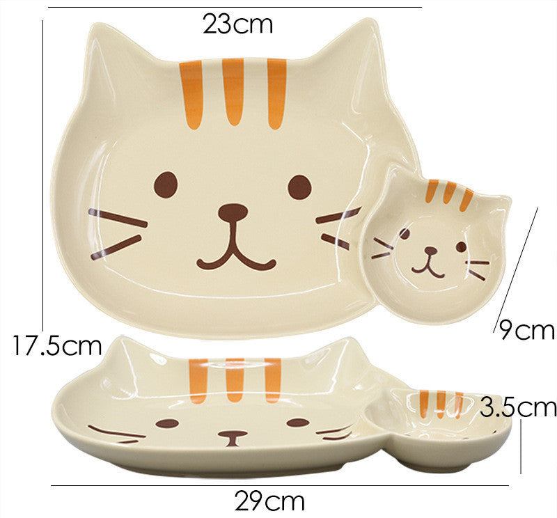 Japanese Cartoon Children's Tableware Cat Ceramic Plate