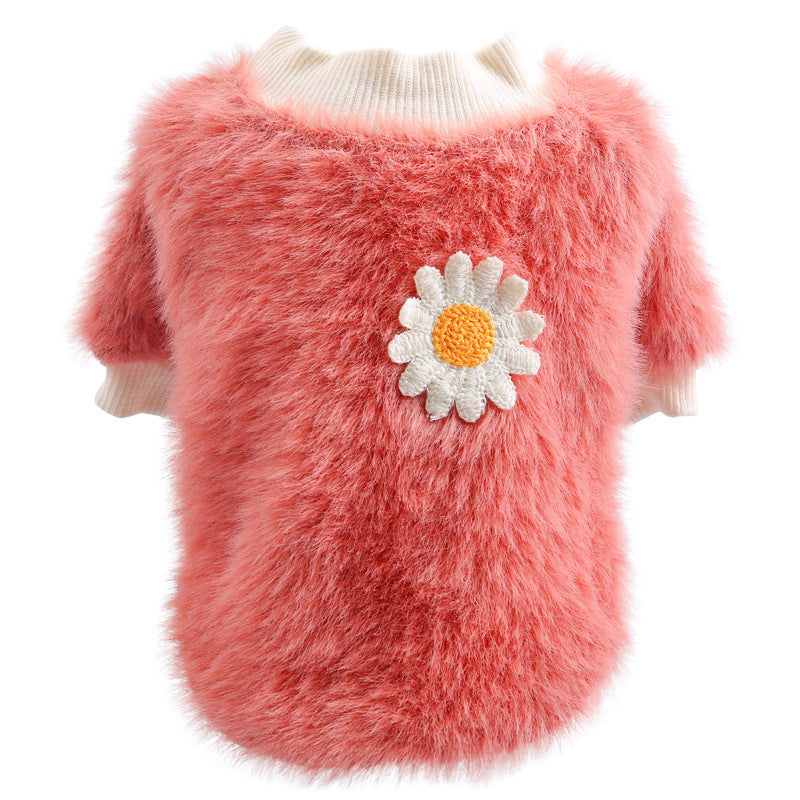 New Autumn And Winter Dog Pet Clothes Cat Clothes Daisy Thick Thick Section